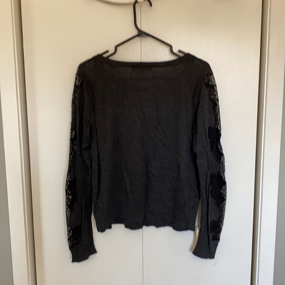 Grey Sweater with Black Lace Details - Picture 3 of 3